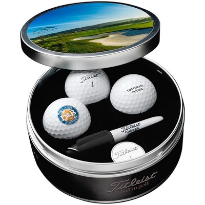 Titleist® Custom Golf Ball Commemorative Tin Gift Set